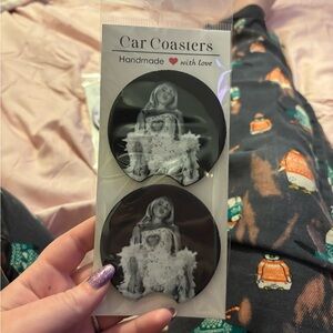 Black and White Car Coasters Sabrina carpenter!